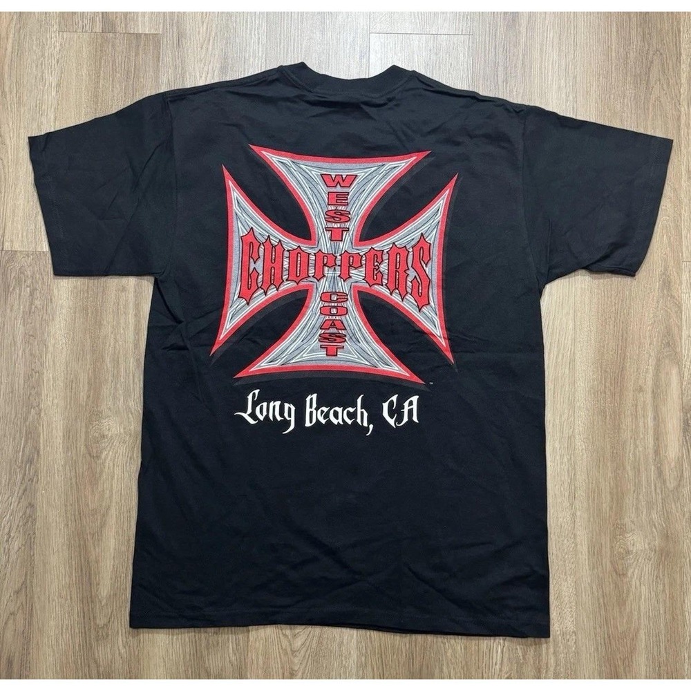 Vintage Y2K West Coast Choppers Long Beach, CA Black T Shirt Size L‎